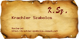 Krachler Szabolcs névjegykártya
